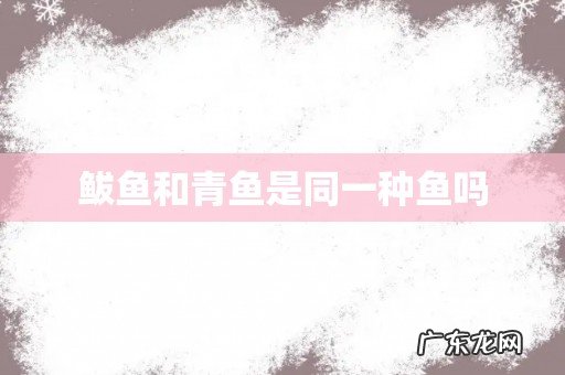 鲅鱼和青鱼是同一种鱼吗