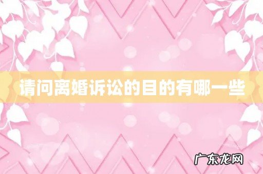 请问离婚诉讼的目的有哪一些