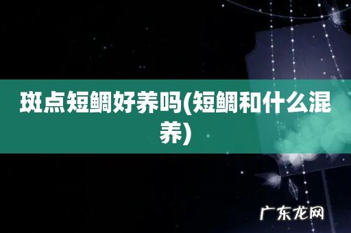 短鲷和什么混养 斑点短鲷好养吗