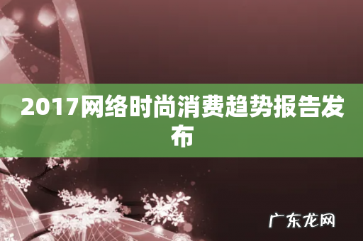 2017网络时尚消费趋势报告发布