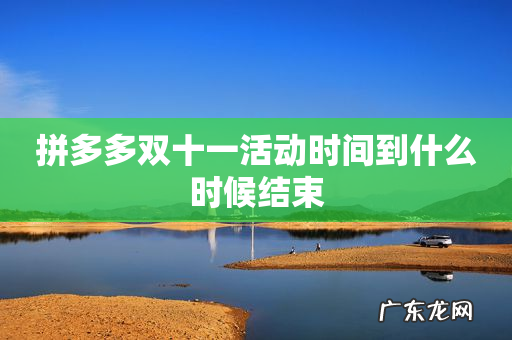 拼多多双十一活动时间到什么时候结束