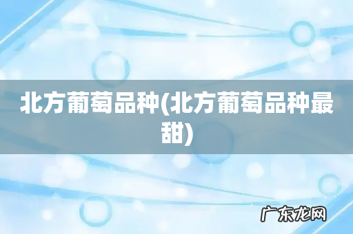 北方葡萄品种最甜 北方葡萄品种