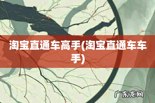 淘宝直通车车手 淘宝直通车高手