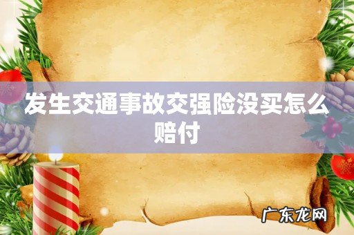 发生交通事故交强险没买怎么赔付