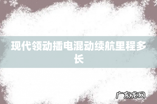 现代领动插电混动续航里程多长