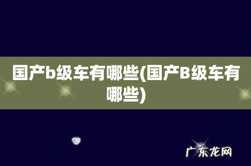 国产B级车有哪些 国产b级车有哪些