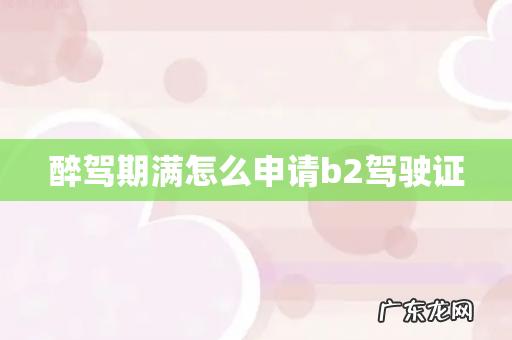 醉驾期满怎么申请b2驾驶证