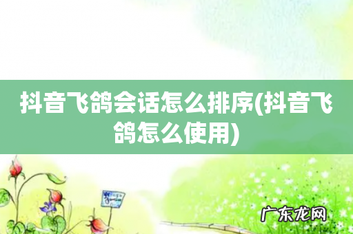 抖音飞鸽怎么使用 抖音飞鸽会话怎么排序