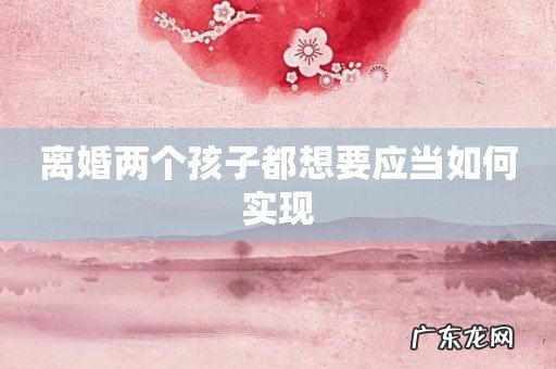 离婚两个孩子都想要应当如何实现