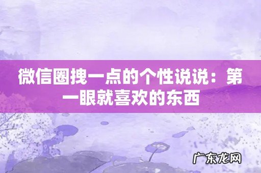 微信圈拽一点的个性说说:第一眼就喜欢的东西