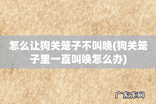 狗关笼子里一直叫唤怎么办 怎么让狗关笼子不叫唤