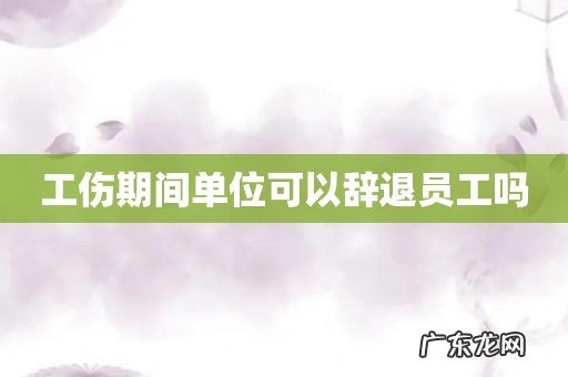 工伤期间单位可以辞退员工吗