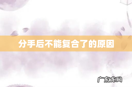 分手后不能复合了的原因