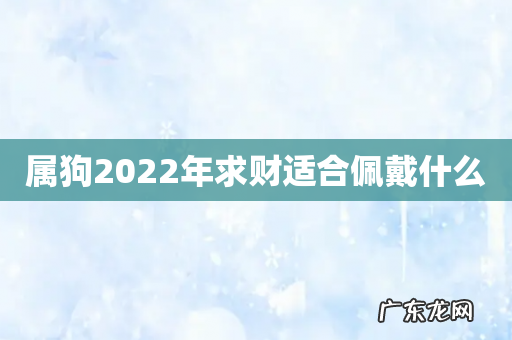 属狗2022年求财适合佩戴什么