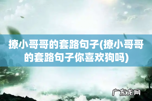 撩小哥哥的套路句子你喜欢狗吗 撩小哥哥的套路句子