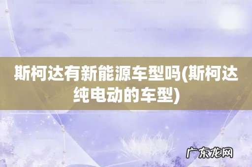 斯柯达纯电动的车型 斯柯达有新能源车型吗