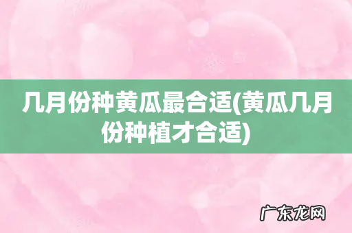 黄瓜几月份种植才合适 几月份种黄瓜最合适