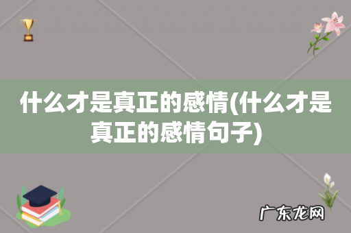 什么才是真正的感情句子 什么才是真正的感情