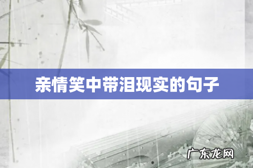 亲情笑中带泪现实的句子