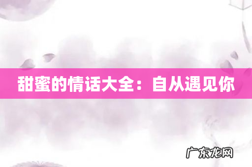 甜蜜的情话大全：自从遇见你