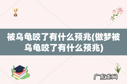 做梦被乌龟咬了有什么预兆 被乌龟咬了有什么预兆