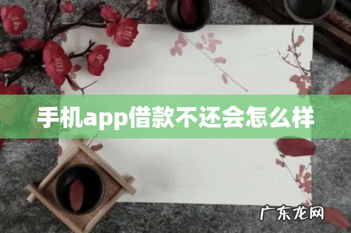 手机app借款不还会怎么样