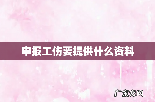 申报工伤要提供什么资料