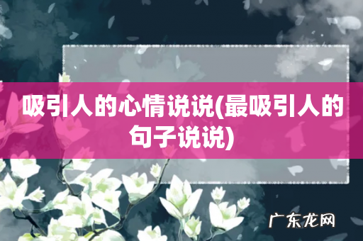 最吸引人的句子说说 吸引人的心情说说