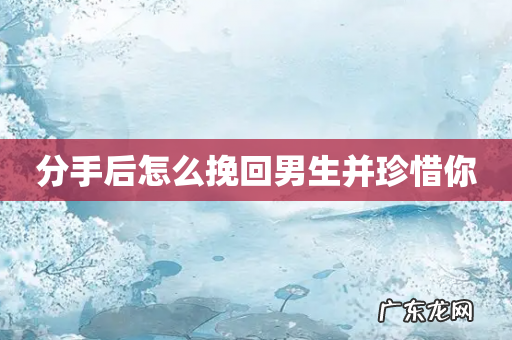 分手后怎么挽回男生并珍惜你