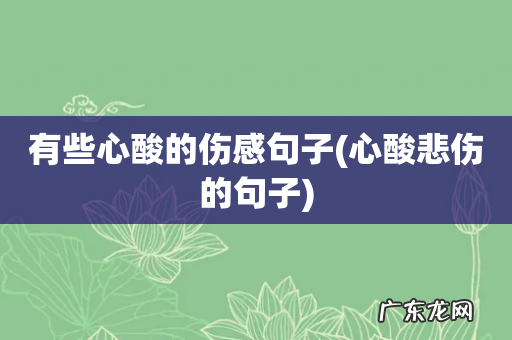 心酸悲伤的句子 有些心酸的伤感句子