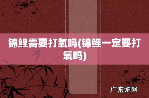 锦鲤一定要打氧吗 锦鲤需要打氧吗