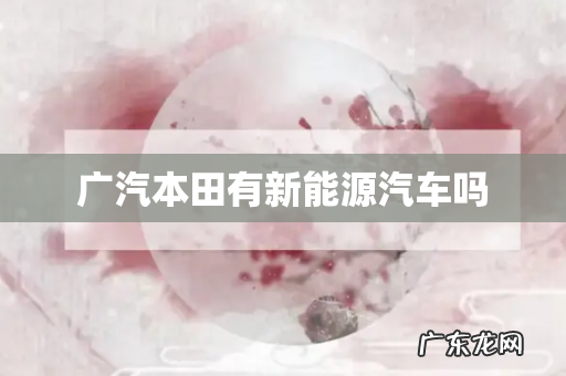 广汽本田有新能源汽车吗