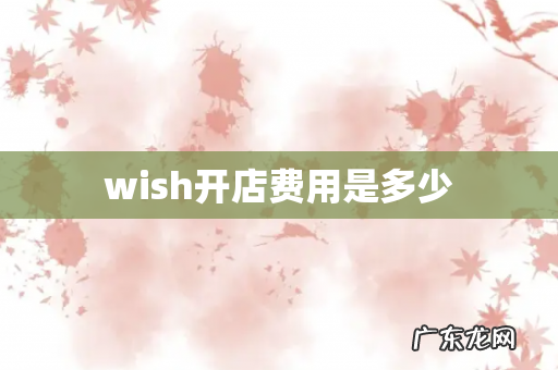 wish开店费用是多少