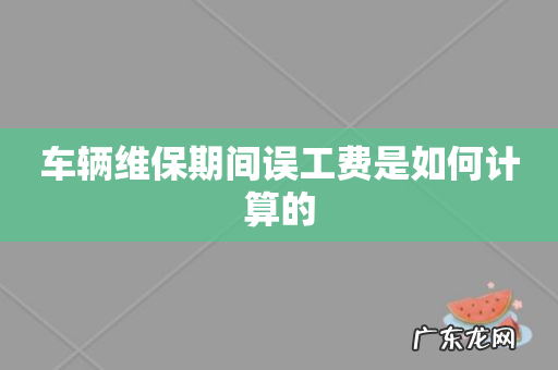 车辆维保期间误工费是如何计算的
