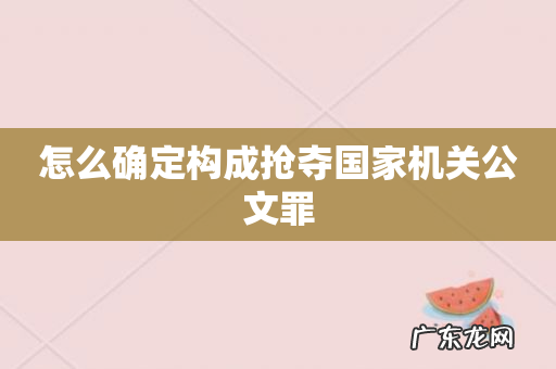 怎么确定构成抢夺国家机关公文罪