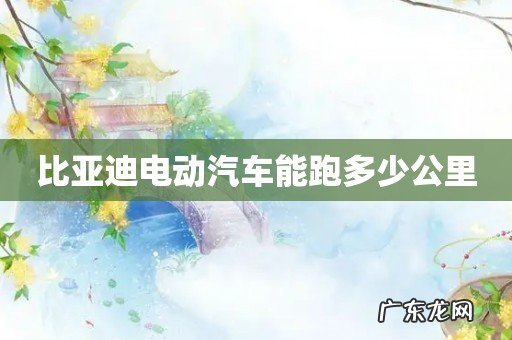 比亚迪电动汽车能跑多少公里