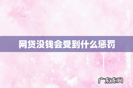 网贷没钱会受到什么惩罚