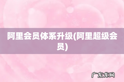 阿里超级会员 阿里会员体系升级