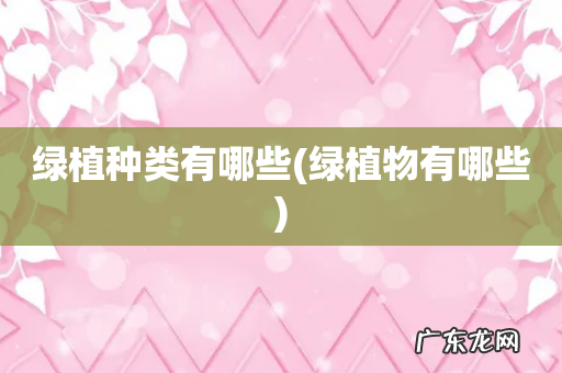 绿植物有哪些 绿植种类有哪些