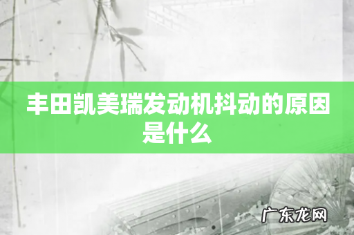 丰田凯美瑞发动机抖动的原因是什么