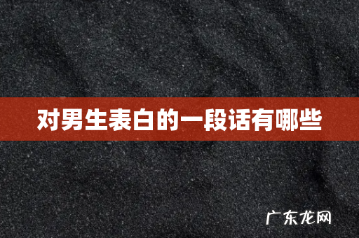 对男生表白的一段话有哪些