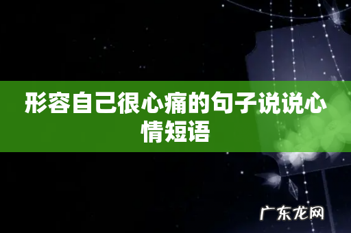 形容自己很心痛的句子说说心情短语