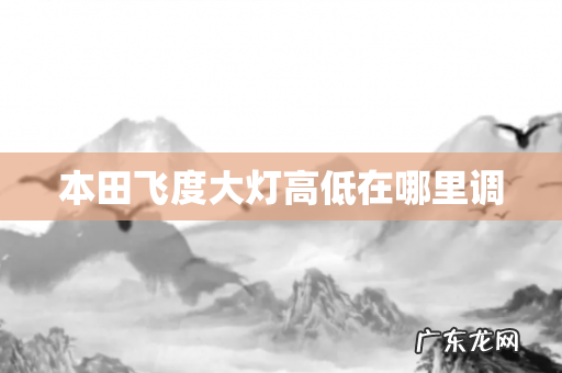 本田飞度大灯高低在哪里调