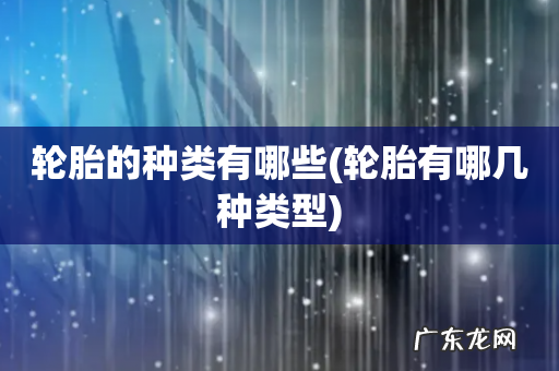 轮胎有哪几种类型 轮胎的种类有哪些