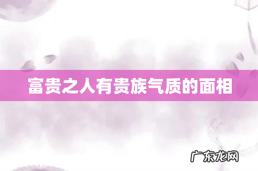 富贵之人有贵族气质的面相