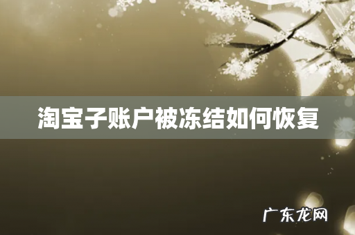 淘宝子账户被冻结如何恢复