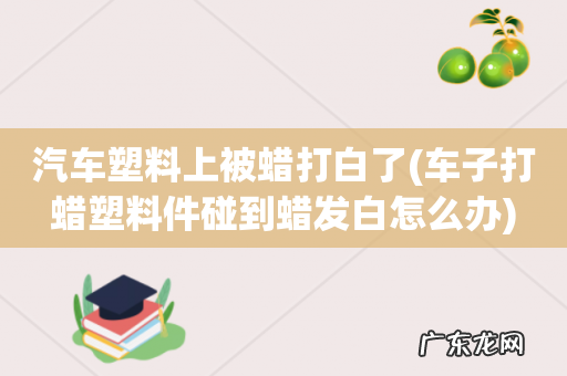 车子打蜡塑料件碰到蜡发白怎么办 汽车塑料上被蜡打白了