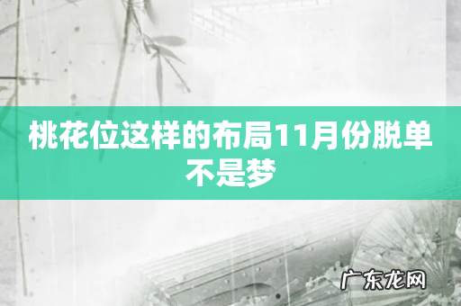 桃花位这样的布局11月份脱单不是梦