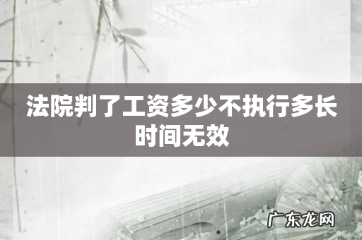 法院判了工资多少不执行多长时间无效