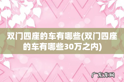 双门四座的车有哪些30万之内 双门四座的车有哪些